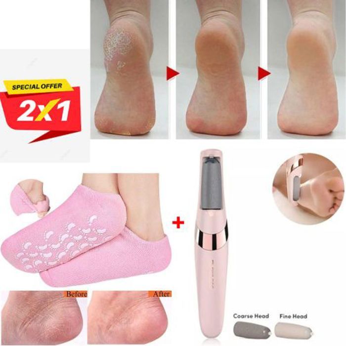 Pack de Lime À Pied Electrique Rechargeable et Chaussettes de gel de spa en silicone,