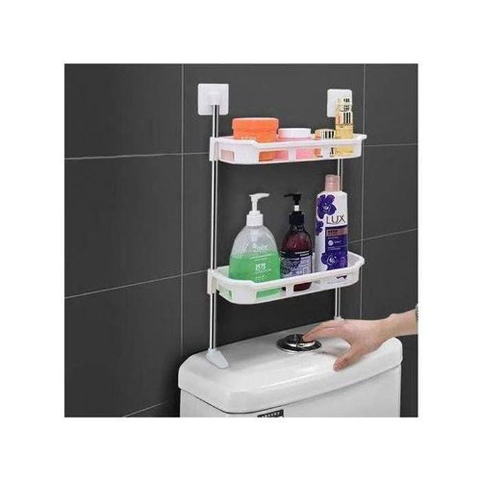 Étagère de rangement pour salle de bain au-dessus des toilettes 2 Niveaux