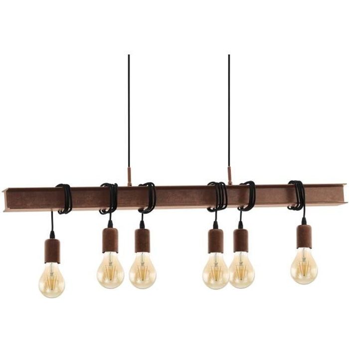 Eglo TOWNSHEND 4 Suspension en acier Marron vieilli 60 W