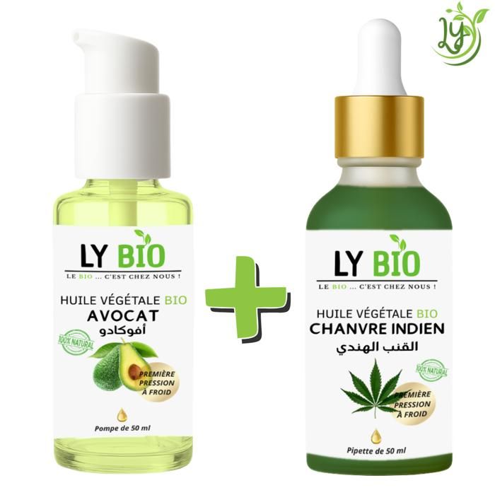 Pack Huile Avocat & Chanvre - LYBIO - 50ml - Hydratant - Mixte - Tous types de cheveux