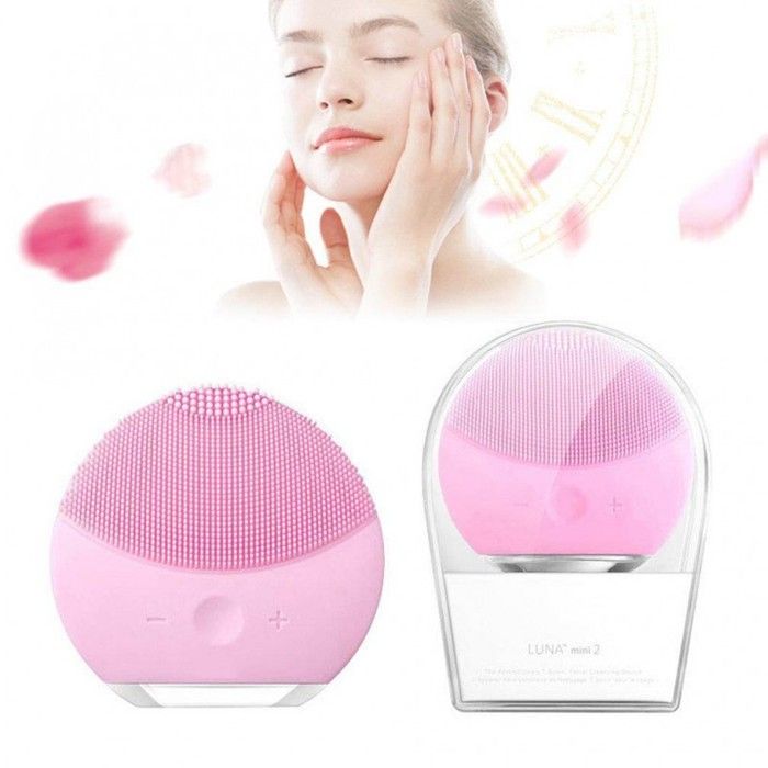 Mini électrique Brosse de nettoyage visage Vibration Massage Profonds et Doux - Bleu