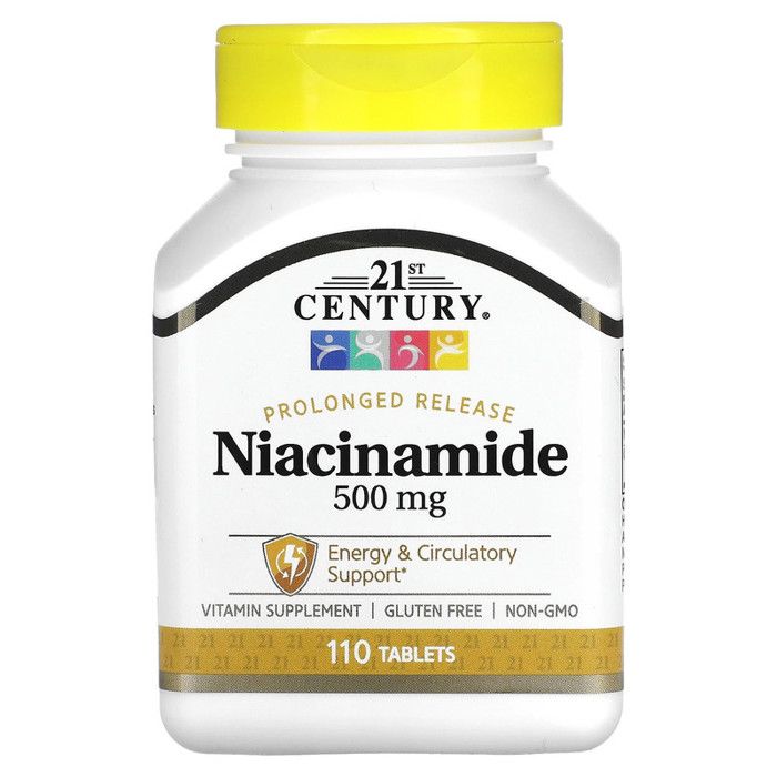 21st Century, Niacinamide à libération prolongée, 500 mg, 110 comprimés