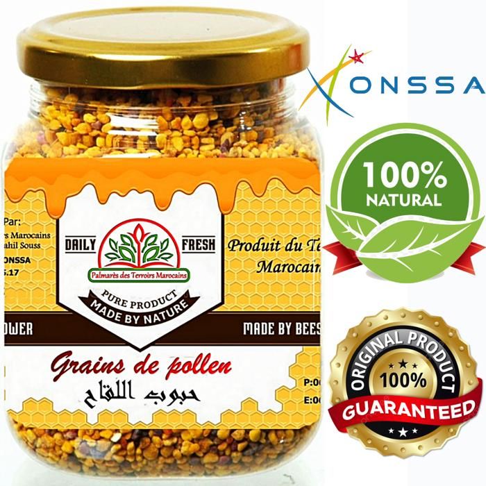 Grains de pollen 100% Naturel (énérgissant, Fértilité, superaliment, Grippe, rhum) 100g