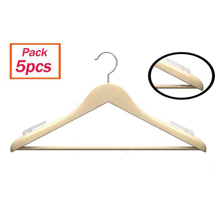 Pack 5 cintre de vêtements en bois