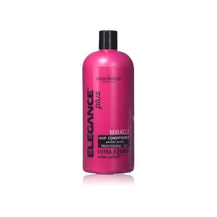 Après-shampoing Elegance Plus Miracle à la kératine : hydrate et donne de l'éclat à vos cheveux.