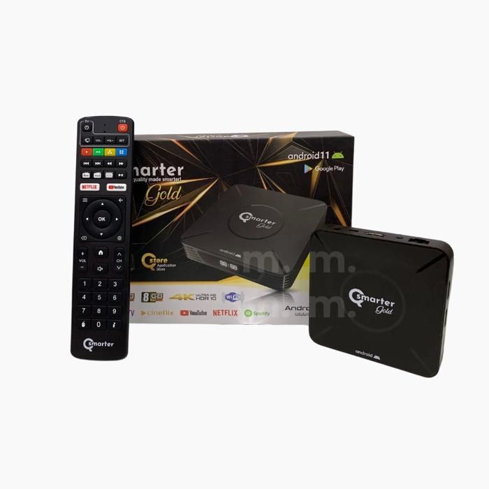 Lecteur Multimédia - QSMARTER - Gold Android Ott 8G - UHD 4K - WiFi bi-bande - 1 Go RAM