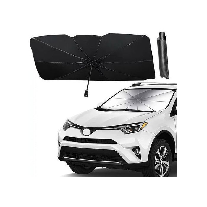 Couvre Pare-brise Parapluie pliable en titane et argent de la voiture