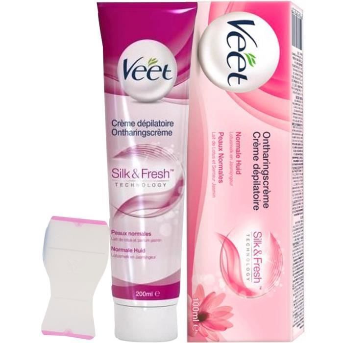 Crème dépilatoire - VEET - Silk & fresh - Peaux normales - Application facile - Résultats rapides