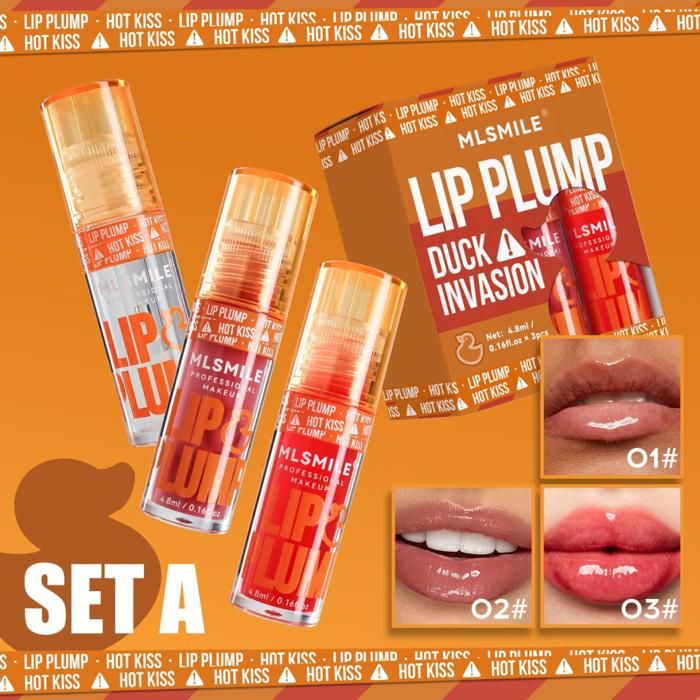 Gloss - MLSMILE - Duck Invasion - Huile à Lèvres Repulpante - Effet Miroir - Hydratation Profonde