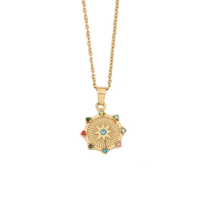 Collier - CGEE008 - Œil du Démon - Doré - Acier - Femme