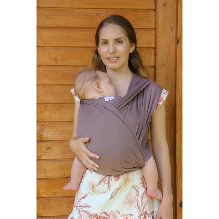ECHARPE PORTE BEBE TAUPE + BONNET BEBE