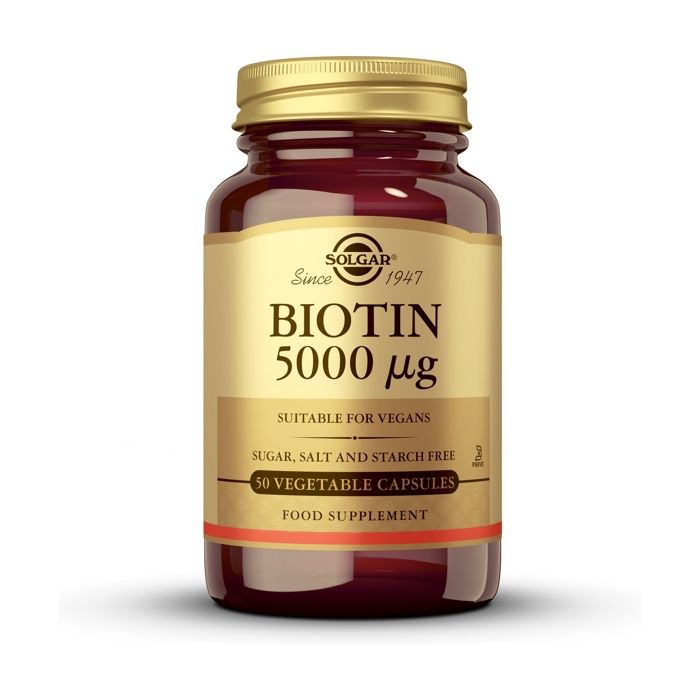 Solgar Biotin, 5000 mcg, 100 Vegetable Capsules