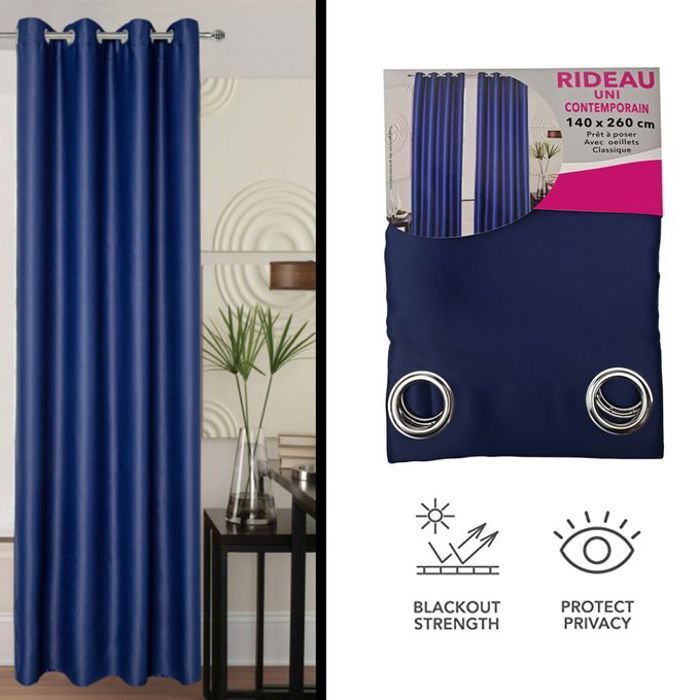 Rideau Occultant Bleu Marine - Contemporain - 140x260 cm