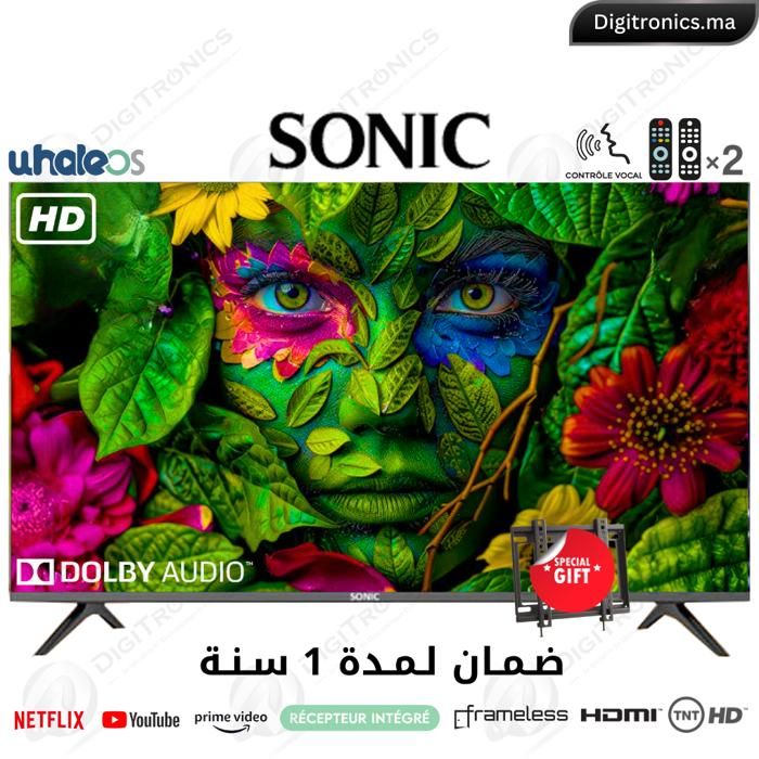 TV 32 pouces - SONIC - WhaleOS - Dolby Audio - TNT HD - Smart TV sans bord
