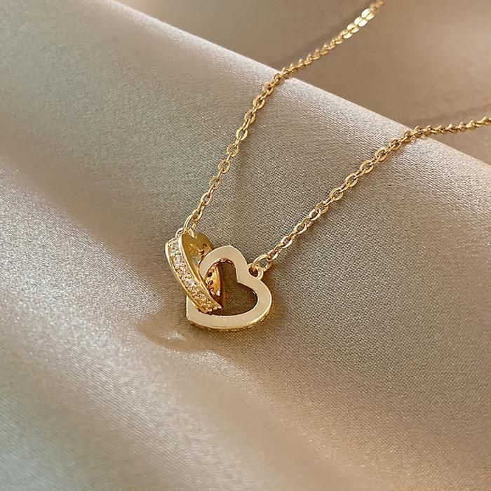 Clémentine Paris Collier en forme de deux cœurs - CG002