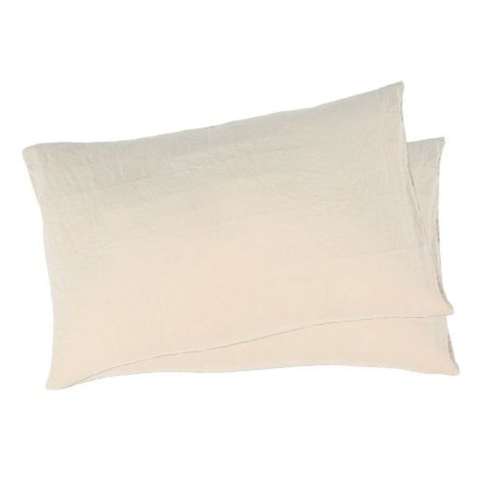 2 Taies d'oreiller antiallergique pour bébé Beige Sable 30x50cm