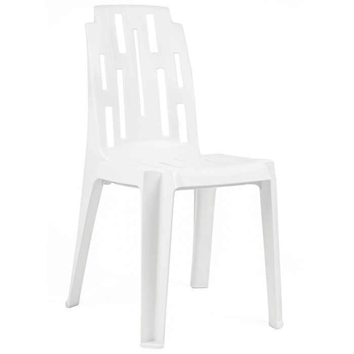 Chaise - Samba - Blanche - 53x44x83 cm - Plastique - Résine - Extérieur