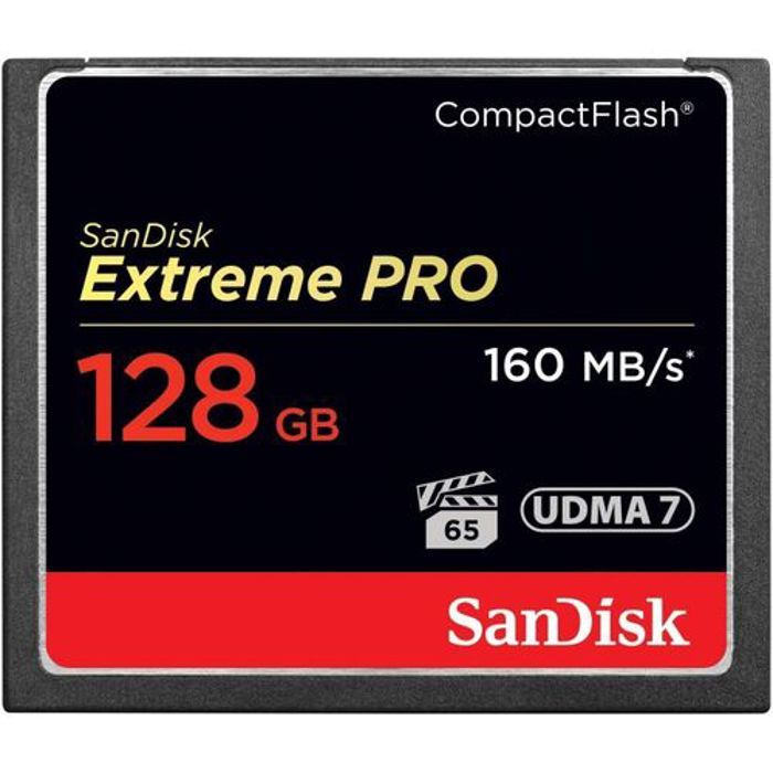 sandisk Carte memoire 128Gb CompactFlash Extreme PRO 4K UDMA 7 Vitesse 160Mo/s