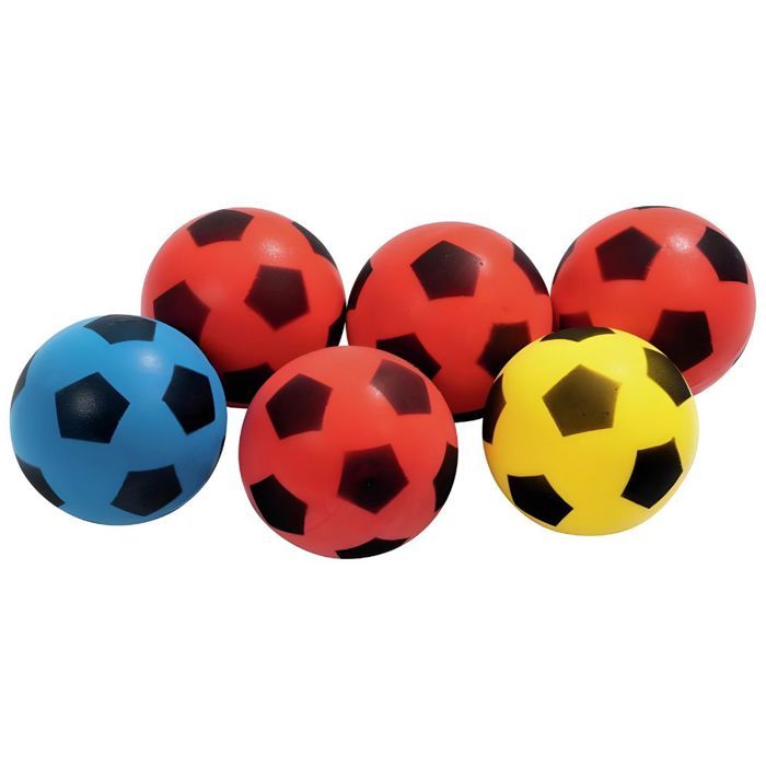 Ballons en mousse - LAP - 12 cm - Lot de 6 - Couleurs assorties - Sécurisés pour enfants
