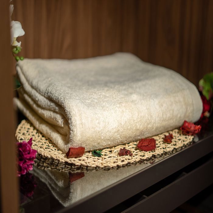 Serviette - Damas - Crème - 100% coton - 100x150 cm - 500g