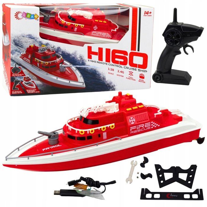 Bateau télécommandé  – Patrouille 2.4 GHz (rouge)