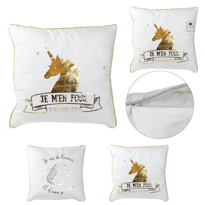 COUSSIN LICORNE 40X40CM