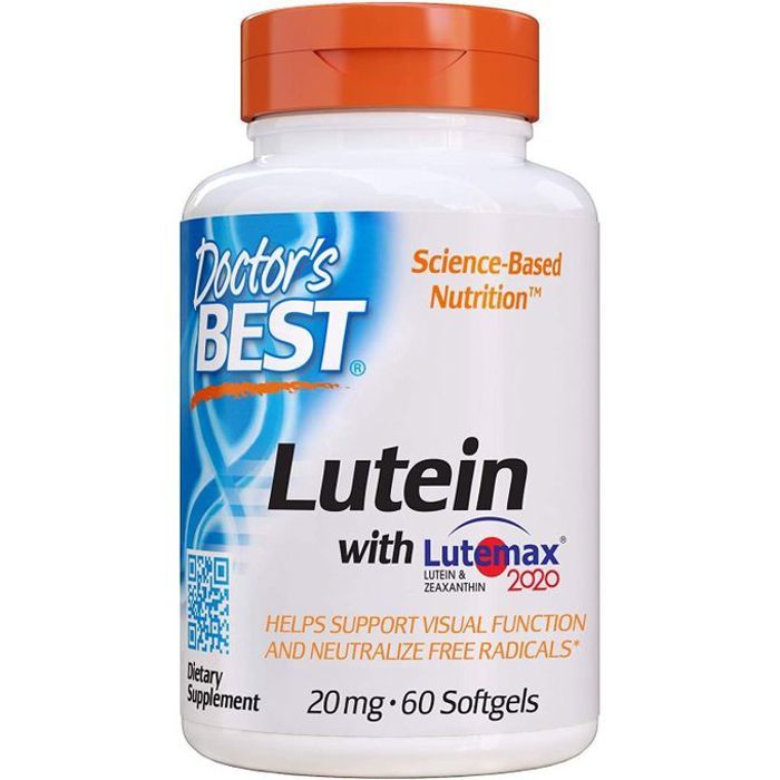 Lutein 20 mg, 60 capsules à enveloppe molle