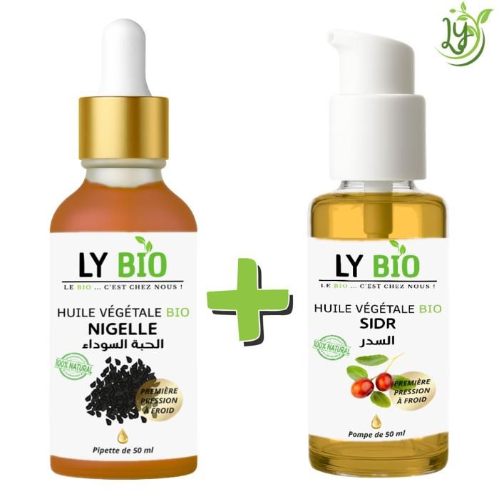 LYBIO PACK HUILE NIGELLE 50ML - PIPETTE + HUILE SIDR 50ML - POMPE