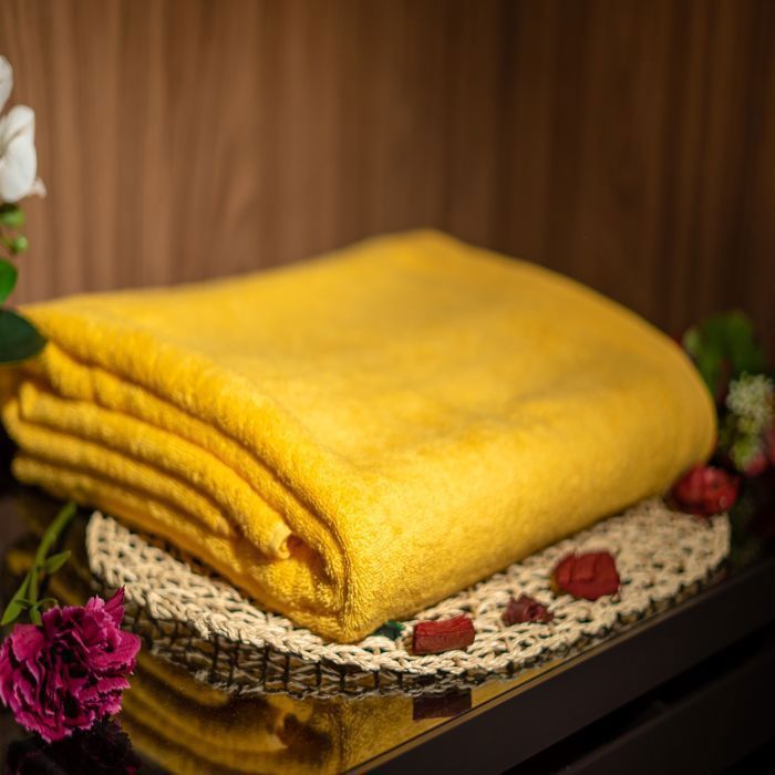 Drap de bain - Damas - Jaune - 100% coton - 100x150 cm - 500g