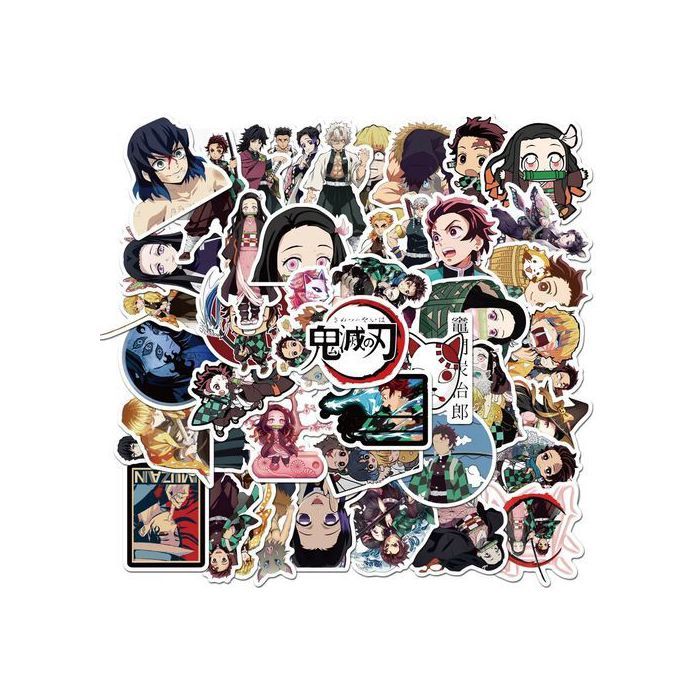 Stickers-10pcs dessin Anime démon Slayer Kimetsu No Yaiba autocollants imperméable-6