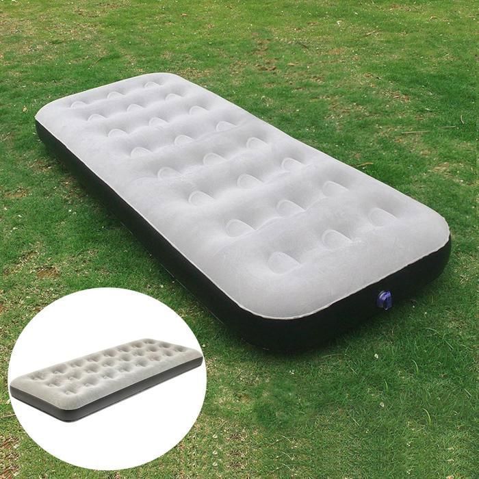 Matelas Gonflable - 1 place - 185x70x22cm - Gris - Confortable et portable