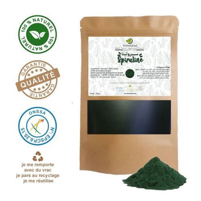 HERBO IDRISSI Spiruline en poudre Super Food 100 g