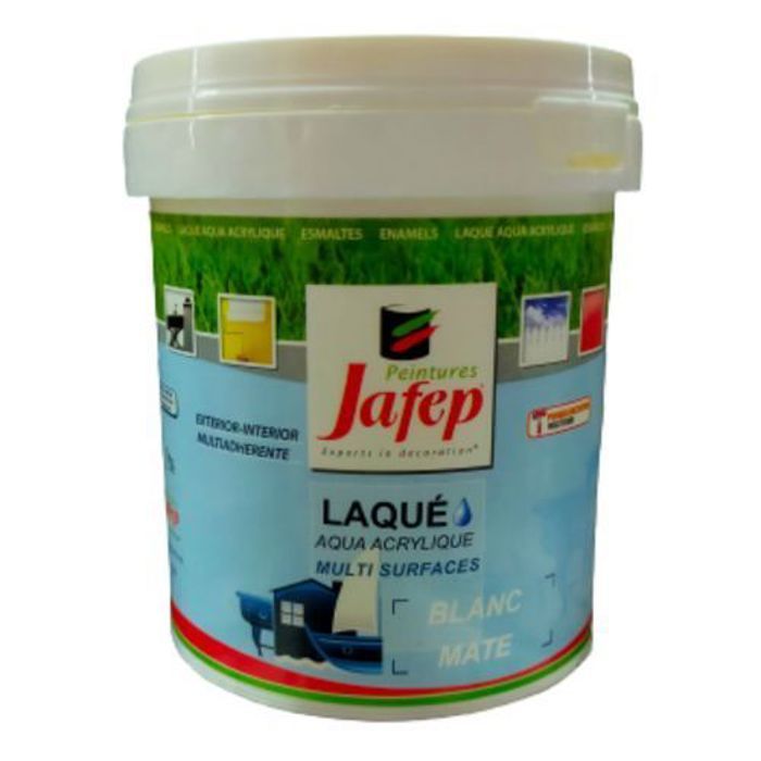 Jafep Peinture de haute qualité, à base de résines acryliques Laque Aqua Mate Blanc