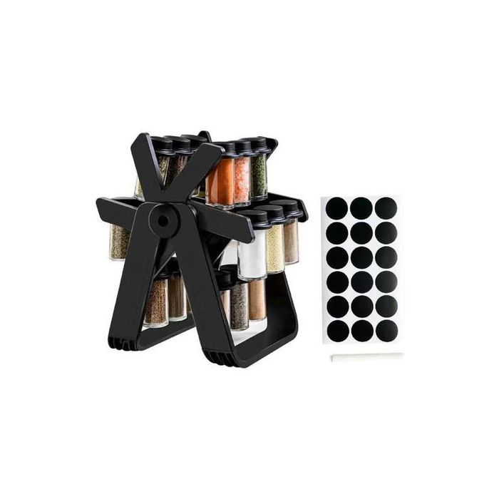 18 Pots Organisateur de Rangement d'Épices Rotatif