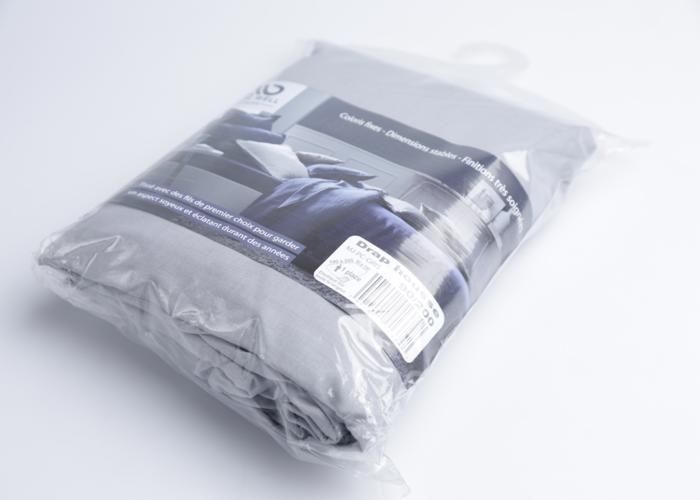 Drap Housse - COUVRE WELL - 90x200 cm - Polycoton - Gris - 115g 76 Fils