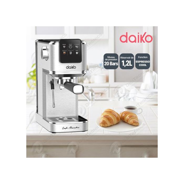 Daiko Machine à Café Barista Max 20 Bars Fonction Espresso Cool 1.2 L