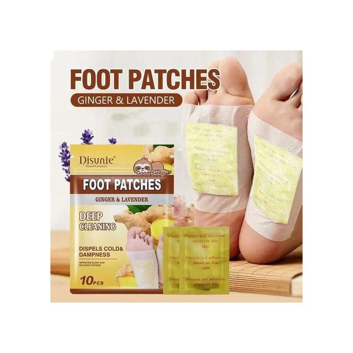 Patchs Détox pour Pieds au Gingembre, Soulagement du Stress, Sommeil Profond et Bien-Être, 10Pcs