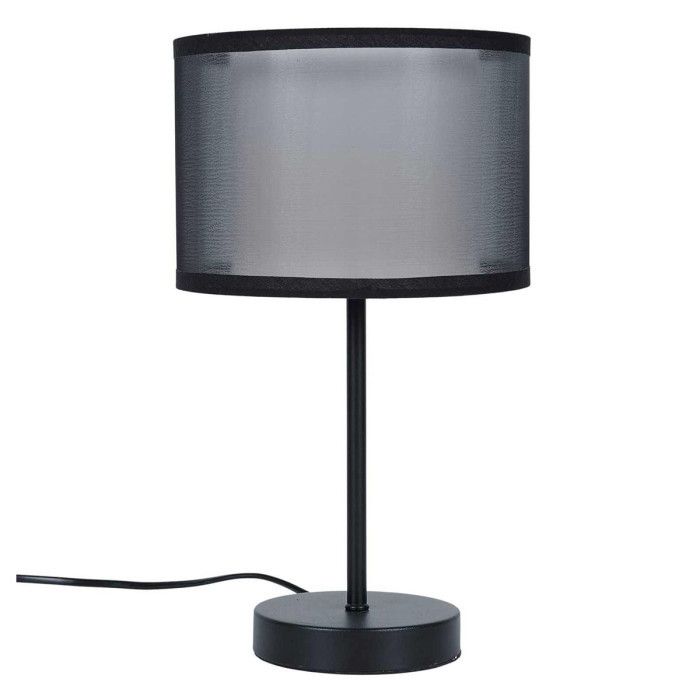 Lampe de table - Double - 31cm - Métal - Noir - Abat-jour moderne