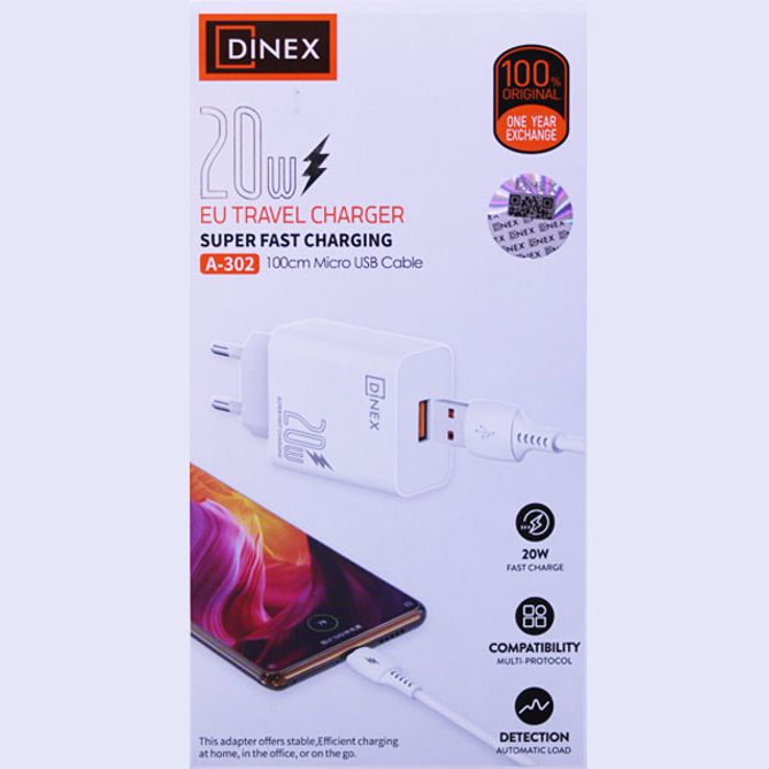 DINEX CHARGEUR SUPER FAST CHARGING 20w Micro-Usb