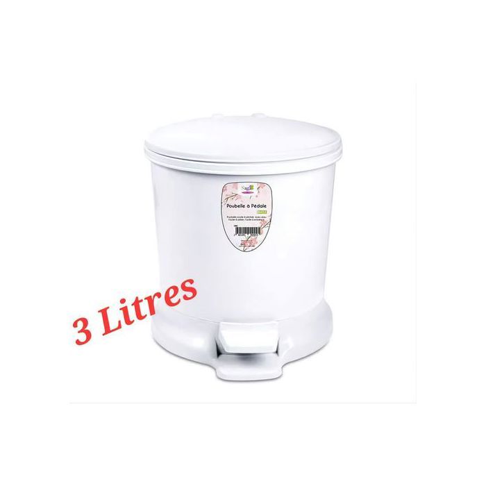 Saga Poubelle de Salle de Bain, 3 litres, mécanisme de Fermeture, Seau intérieur Amovible, Couvercle