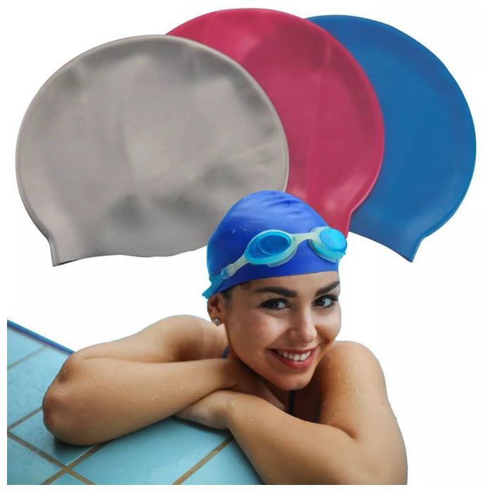 Bonnet de NATATION (Couleur aléatoire)  en silicone pour adultes
