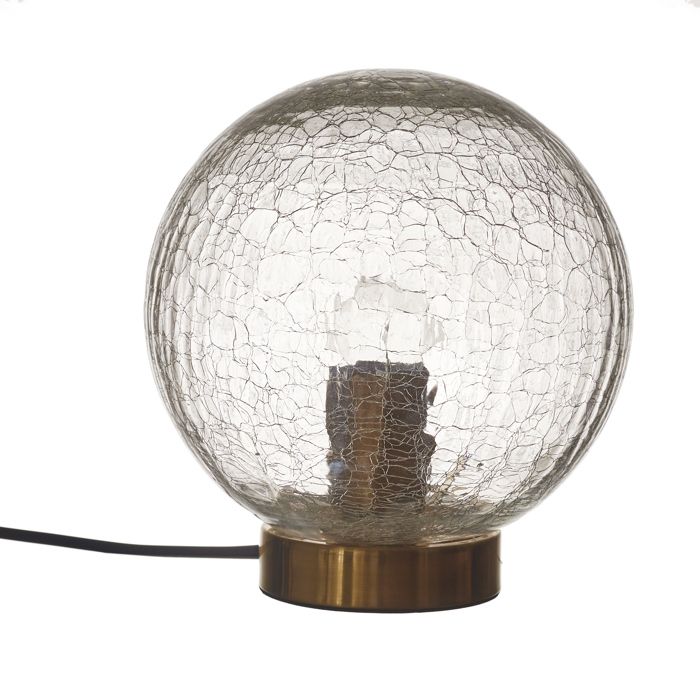 LAMPE A POSER BOULE EN VERRE CISELE