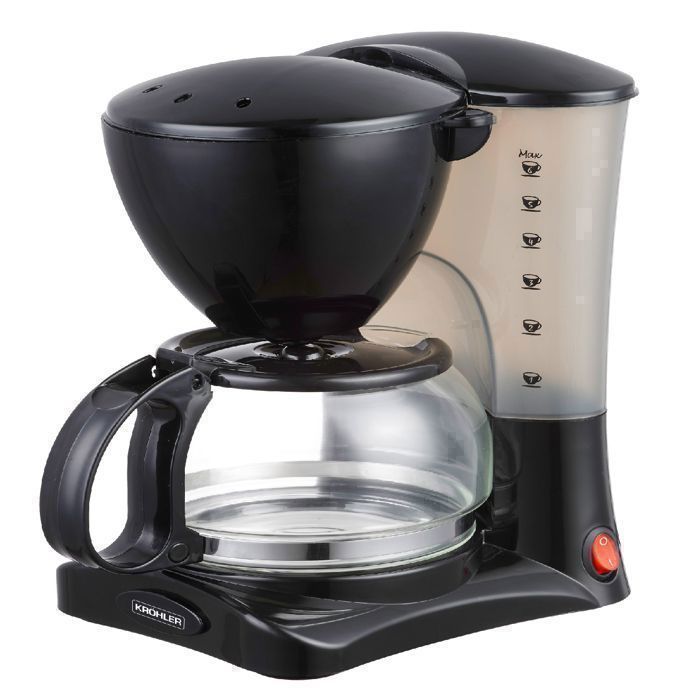 Machine à café - Kröhler - PECM-617 - 6 tasses - Système anti-gouttes - Carafe en verre