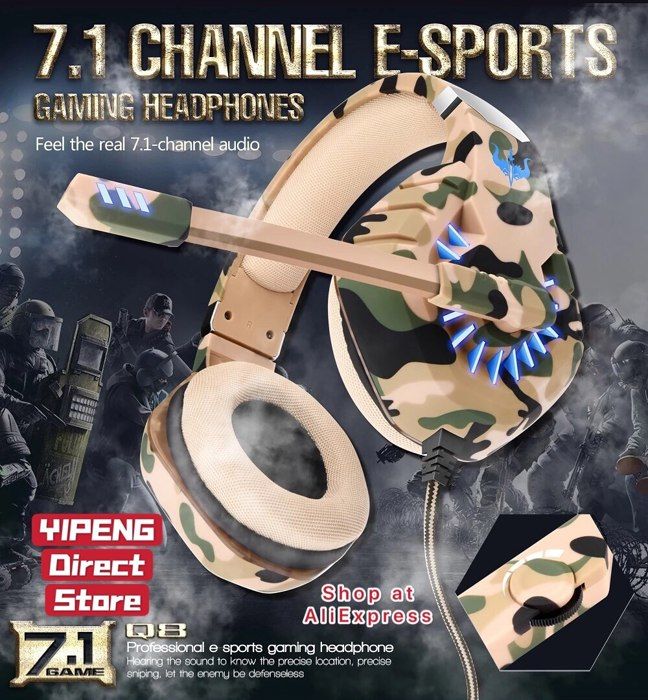 OVLENG Q8 casque de jeu filaire e-sports avec Microphone stéréo entouré HiFi casque pour ordinateur portable USB PS4 Gamer