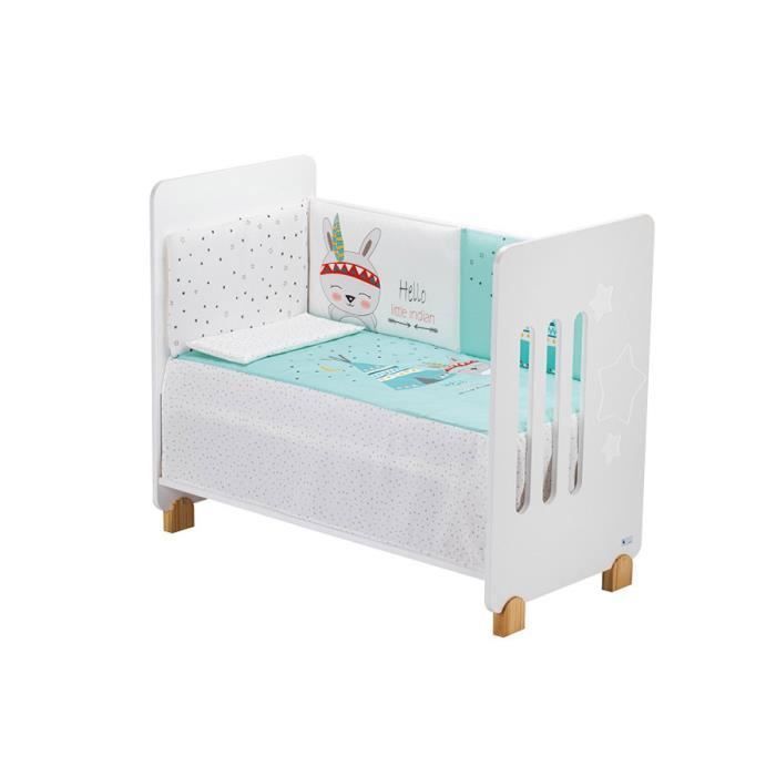 Set 3 Pcs Pour Lit Bébé 60X120 (Couette+TourDe Lit+Oreiller)-Jersey-Mod.Tipi Oso-Verd