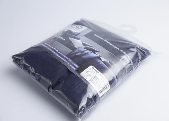 Drap Housse - COUVRE WELL - 90x200 cm - Polycoton - Bleu - 115g 76 Fils