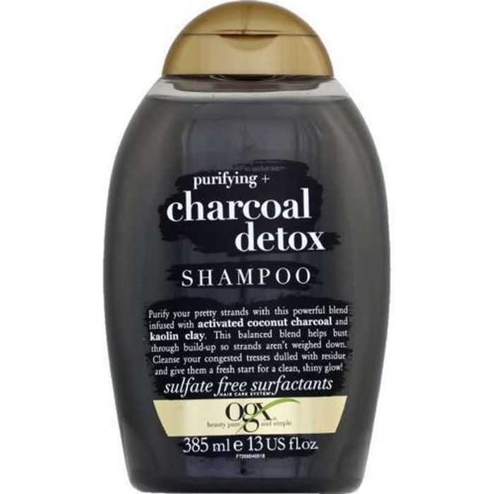 Shampoing - OGX - Charcoal Detox - 385ml - SANS SULFATES - Purifiant et nettoyant en profondeur