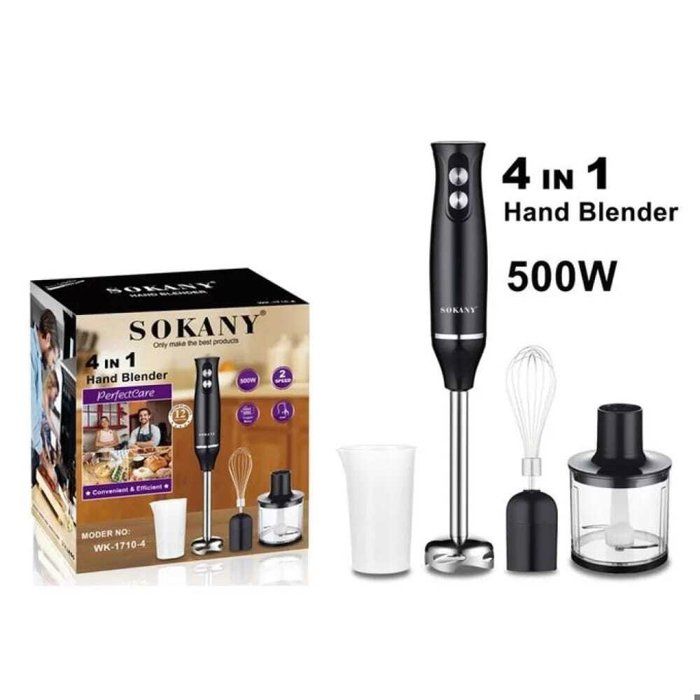 Mixeur plongeant 4 en 1 Sokany - Acier inoxydable 500W