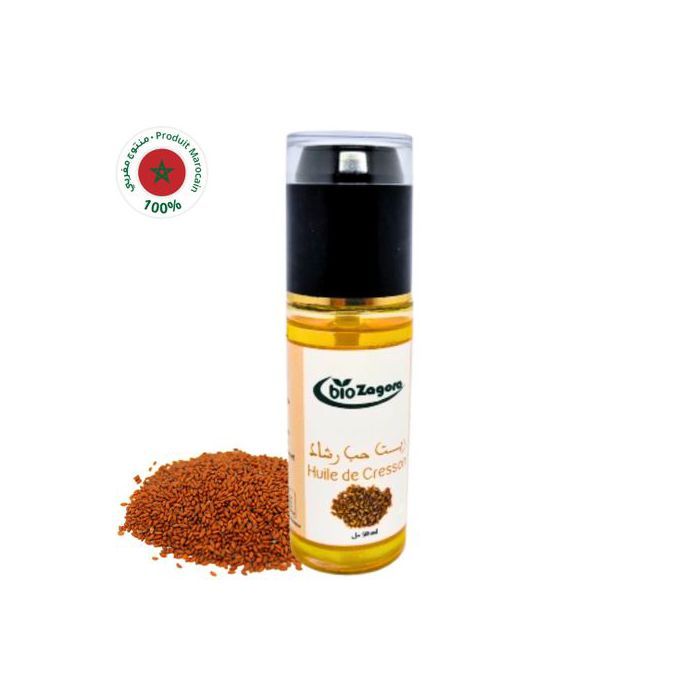 Huile Végétale de Cresson - Naturel - 50ml - Cosmétique - Alimentaire - 100% Marocain