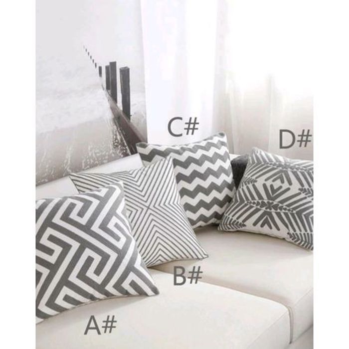 Housse de coussin - YES STORE - 4 pièces - 45 x 45 cm - Motif géométrique - Multicolore